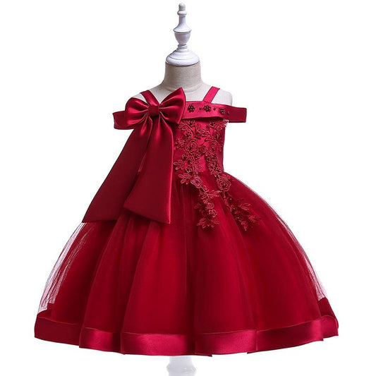 Embroidery Silk Princess Dress for Baby Girl Flower Elegant Girls Dresses Party Christmas Halloween Kids Dresses Clothes