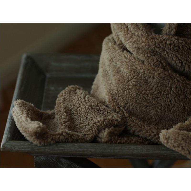 Women's All-match Cute Autumn and Winter Warm Hat Double-layer Thickening One-piece Three-purpose Hat Bear Ears Scarf Gloves Fleece Warm Caps Set