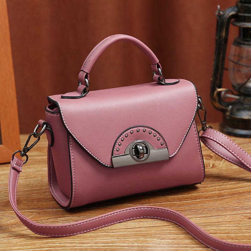 Rivet Crossbody Bag Women Leather Burglar Waterproof Wear-resistant Dark Buckle Tote Shoulder Bags