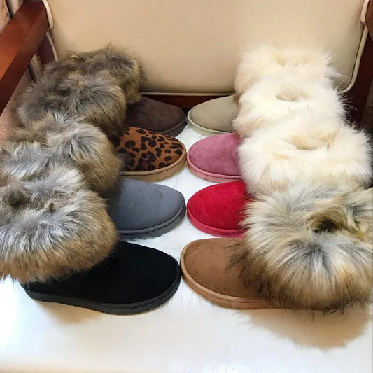 Winter Snow Boots Thick Wool Cotton Shoes Non-slip All-match Warm Women's Short Boots