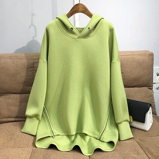 Women Fleece Hoodie Sweatshirts Autumn Winter Fashion Oversize Ladies Pullovers Warm Hooded Jacket