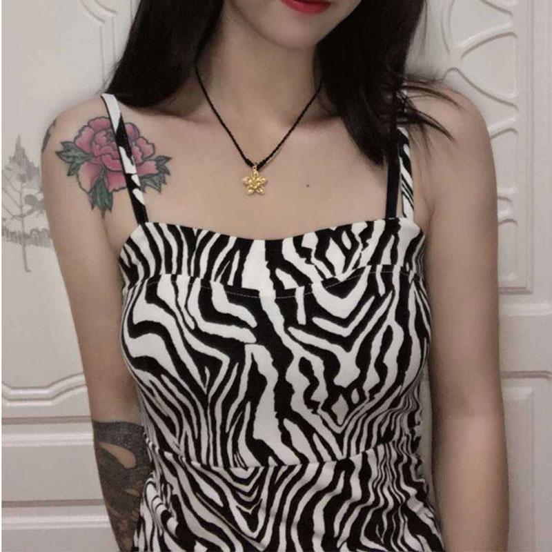 Four Seasons Dress Bottoming Zebra Pattern One-piece Short Skirt Female Slim Sexy Bag Hip Sling Was Thin Waist Skirt Female
