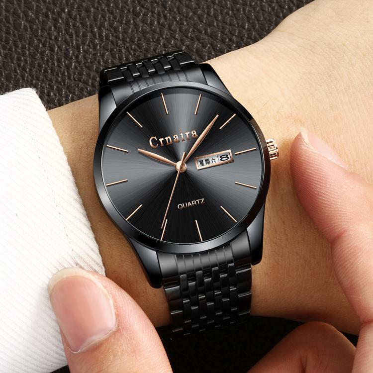 High Quality Quartz Waterproof Buckle Male Top Luxury Brand Steel Wrist Watches for Men