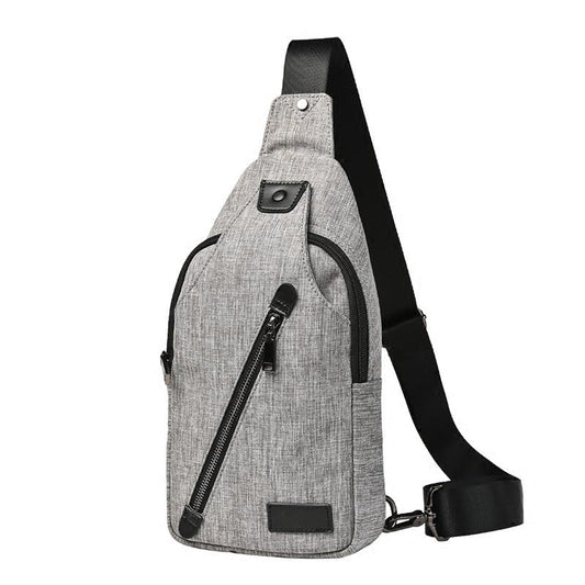 Chest Bag Men Gray Large Capacity Waterproof Oxford Cloth Shoulder Bag Outdoor Sports Bag Backpack