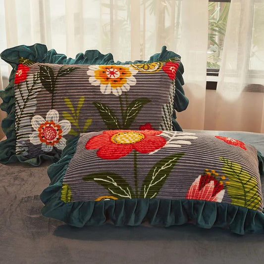 Coral Velvet Pillowcase Plus Velvet Thickening Single Double Pillowcase Double-sided Plush Pillow Core Set A Pair