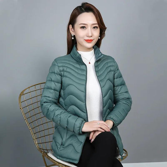 Winter Cotton Padded Jacket Women's Solid Color Cotton Padded Jacket Female Middle-aged and Elderly Short Winter Warm Coats