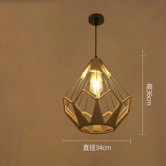 Hemp Rope Chandelier American Pastoral Retro Restaurant Clothing Store Decorative Chandeliers