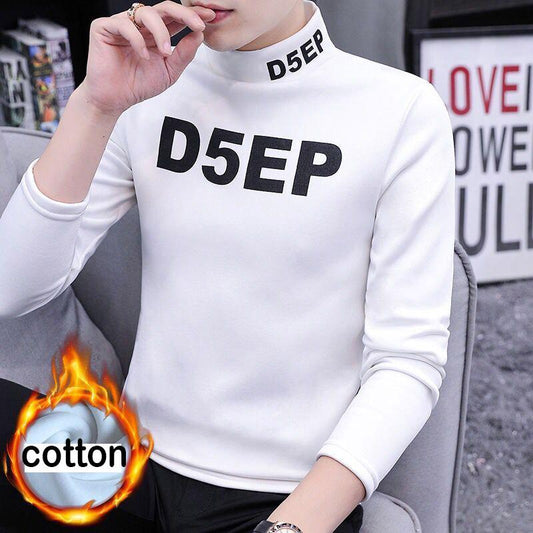 Autumn and winter warm slim body shirt long-sleeved T-shirt men fashion wild sweater men