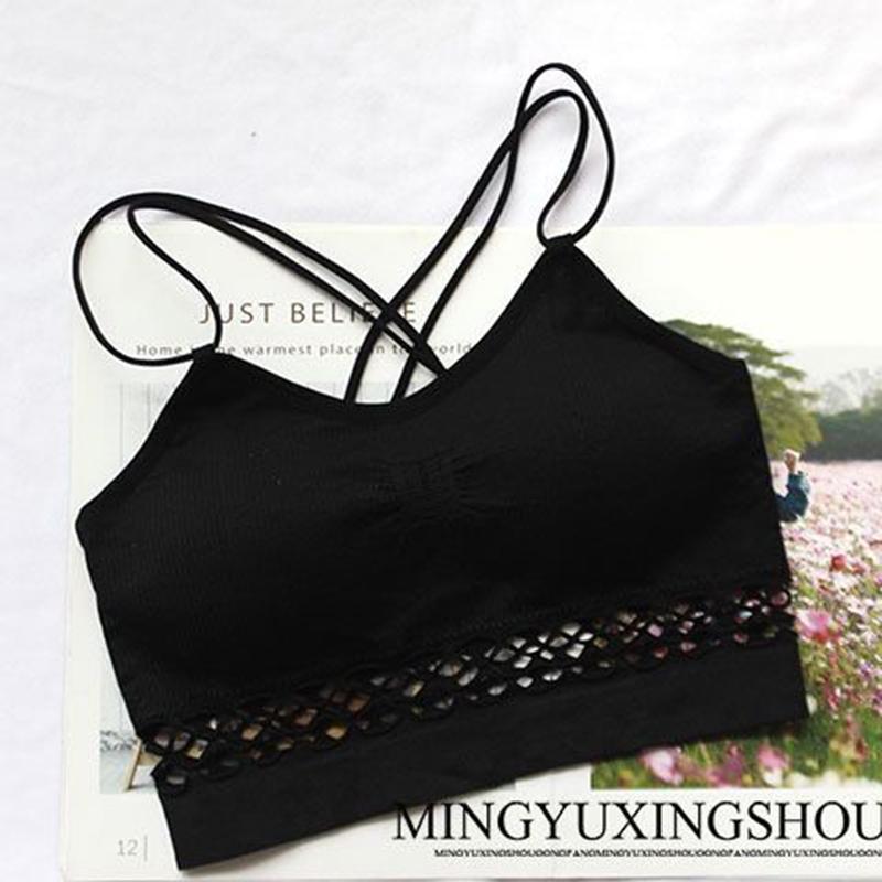 Beautiful Back Wrapped Chest Sexy Hollow Yoga No Steel Ring Underwear Girls Underwear Suspenders Small Vest Yoga Vest Small Chest Underwear