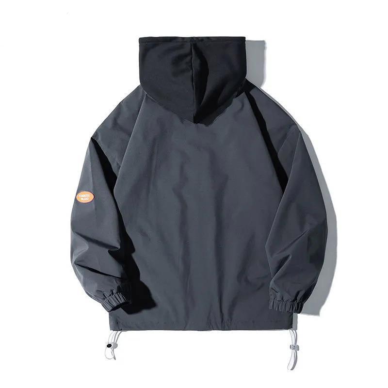 Spring and Autumn Jacket Men's Detachable Hooded Casual Baseball Uniform Youth Jacket Men's Jacket