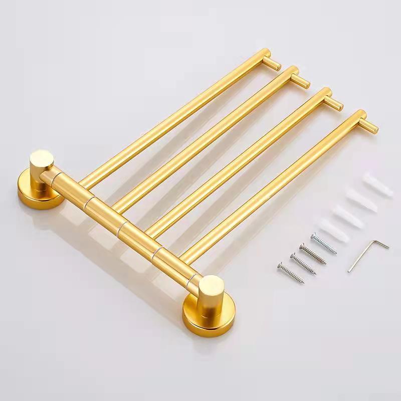 30cm Golden Rotatable Five-bar Towel Rack Towel Bar Towel Rack Bath Towel Rack Bathroom Accessories Kitchen Towel Rack