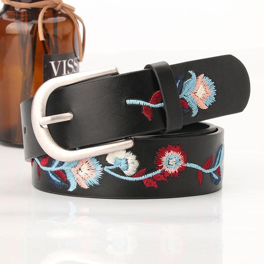 Embroidered Belt Classic Chinese Style Embroidery Decorative Belt Personality Dress Belt