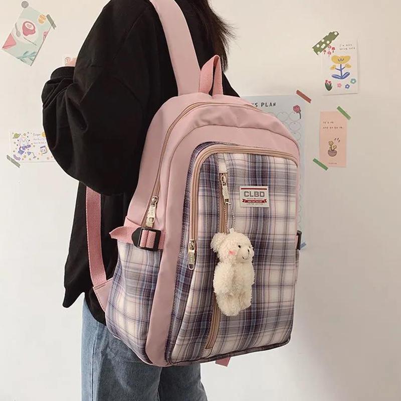 Backpack Female Student Schoolbag Large Capacity Nylon Campus Backpack Female Middle School Student Schoolbag Waterproof Schoolbag