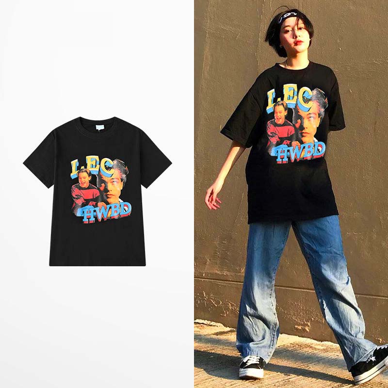 Summer T-shirt Men's Tide Brand Short Sleeve Loose Hip Hop Half Sleeve Student Couple Top