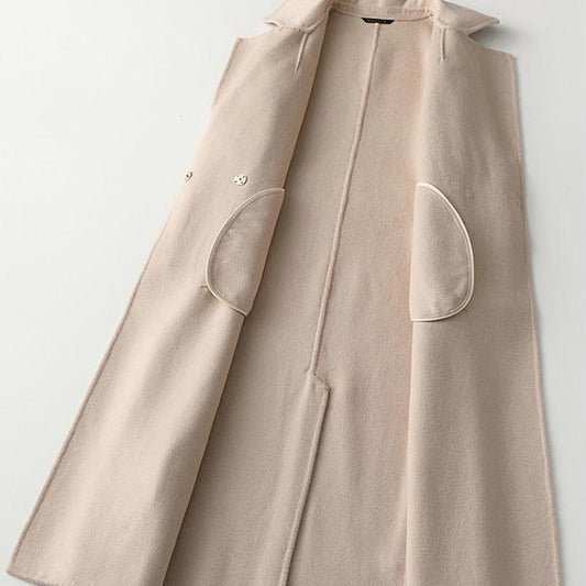 Winter Windbreaker Waist Mid-length Thick Women's Coat Fashion Plus Size Quality Wool Overcoat Outwear