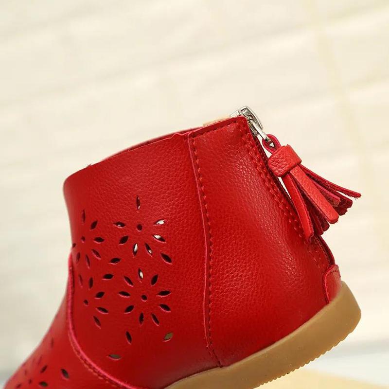 Summer Leather Sweet Fashion Sandals Kids Boots Baby Shoes Hollow Princess Shoes