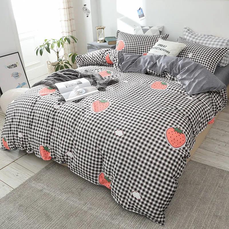 Home Textile American Fashion Leopard Print Bedding Double Quilt Cover Sheet Dormitory Four-piece Set