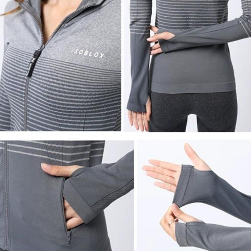 Hooded Cardigan Slim Fit Yoga Clothes Women's Long-sleeved Professional Sports Jacket Morning Running Outdoor Fitness