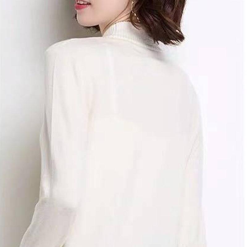 Pofulove Half Turtleneck Sweaters Autumn Winter Loose Students Winter Wear Shirts Women Long Sleeve