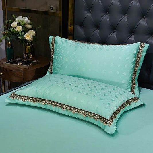 Pillowcases A Pair of Pillowcases 2 European-style Satin Pillowcases Student Dormitory Single and Double 48*74cm