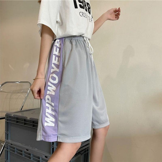 Basketball Style Outer Wear Shorts Women's Loose Pants Summer Straight Sports Five-point Pants