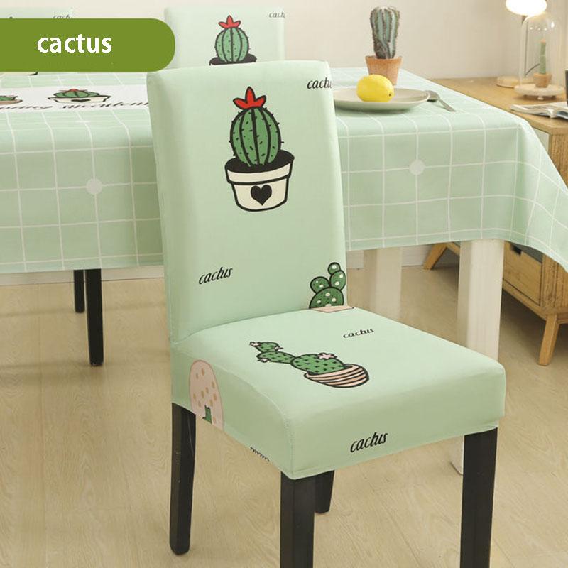 2/4/6pcs Cartoon Printing Dining Chair Cover Spandex Stretch Elastic Chair Cover for Wedding Dining Room Office Banquet