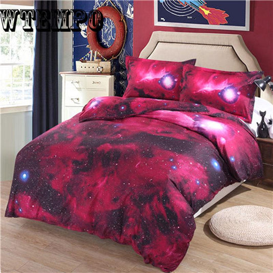 Colorful Galaxy Microfiber Duvet Cover Set Twin King Size Bed Set 3D Printed Bedding Set