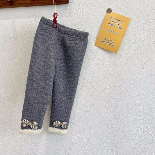 Autumn and Winter Clothes New Korean Version Foreign Style Plush Korean Version Girls' Leggings Baby Pants All-in-one Pants