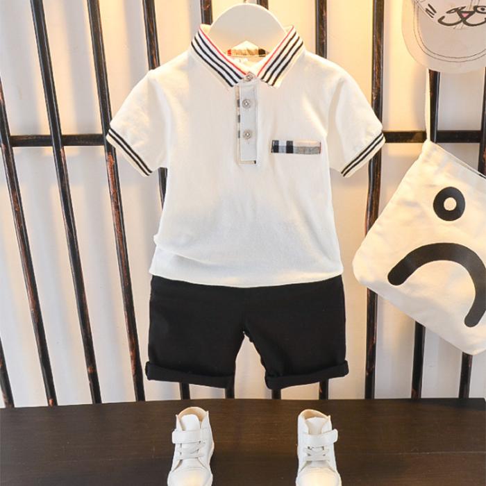Boys Summer Suits Children's Clothes Kids Clothes Male Baby Summer Lapel Short-sleeved Two-piece Suit