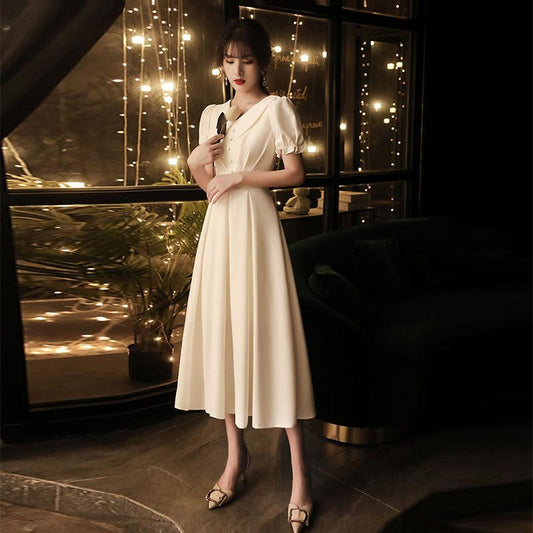 White French Evening Dress Female Banquet Temperament Adult Ceremony Birthday Dress Can Be Worn Usually