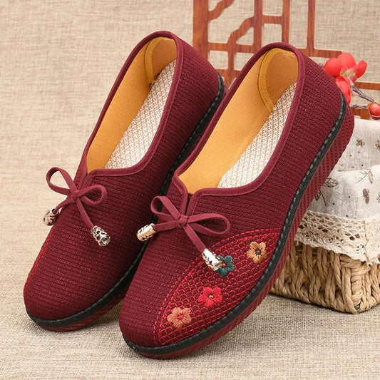 Spring and Autumn Cloth Shoes Women's Single Shoes Middle-aged and Older One Comfortable Soft Sole Non-Slip
