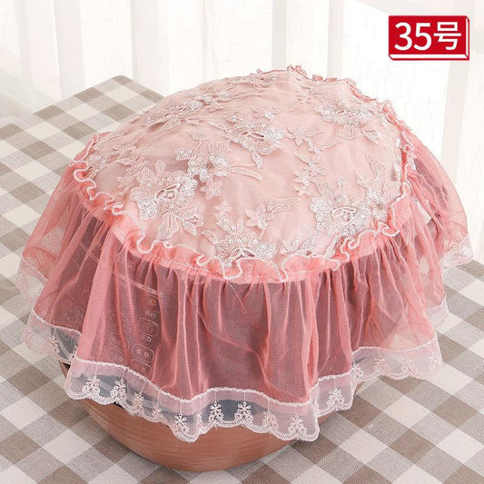 Fabric Lace Embroidery Korean Version of Rice Cooker Cover Cover Towel Rice Cooker Dust Cover Household Pressure Cooker Multifunctional Cover