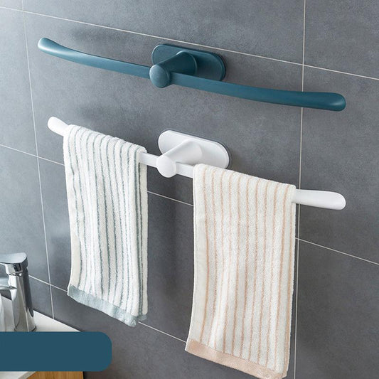 62CM Towel Rack Bathroom Simple And Seamless Storage Rack Bathroom Plastic Bow-shaped Towel Rack Creative Single Rod Towel Rack Slippers Rack Rag Rack