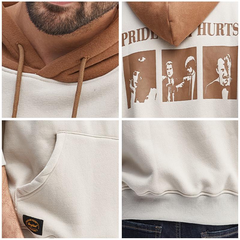 Men's Thin Hooded Sweater Spring and Autumn Hooded Trend Print Wild Top