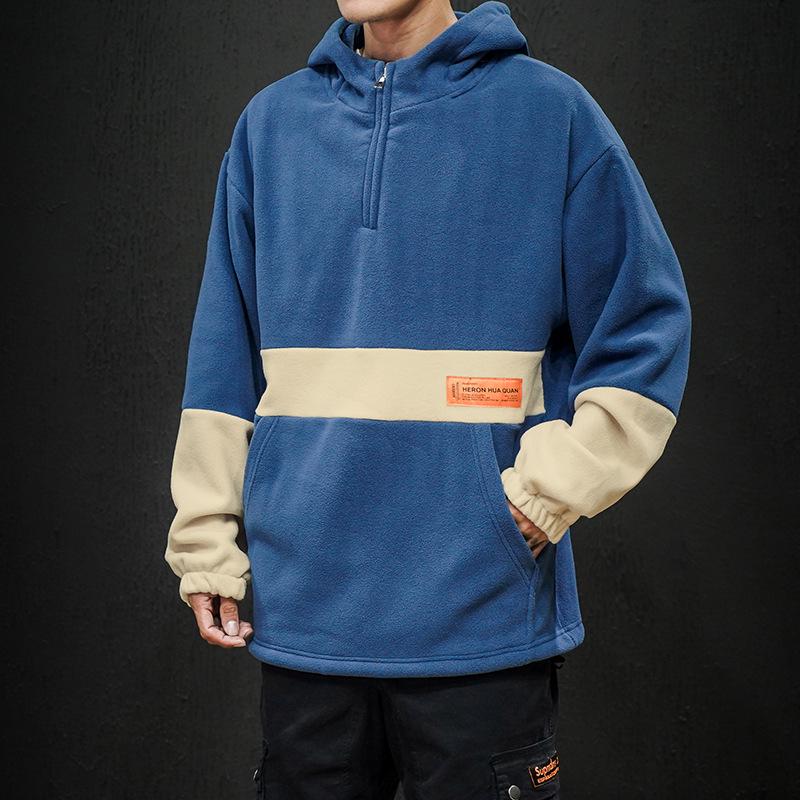 Hooded Overalls Men's Autumn and Winter Street Hip-hop Bf Casual Stand-up Collar Hoodie