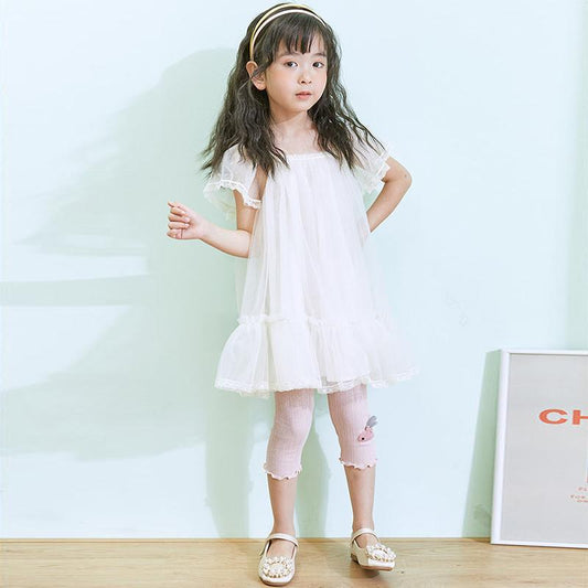 Girls' Leggings Summer Baby Cropped Trousers Thin Outer Wear Kids Children's Cotton Pants