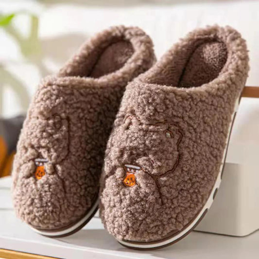 Winter Cotton Slippers for Men and Women Indoor Thick Bottom Couple Slippers Non-slip Soft Bottom Cotton Slippers