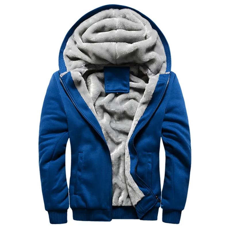 Plus Velvet Hooded Jacket Men's Plus Size Jackets Autumn and Winter Business Loose Thick Jackets