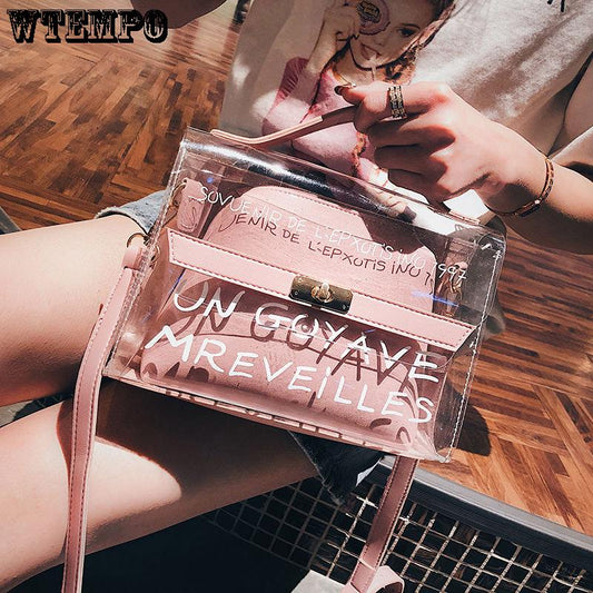 Women's bag trend transparent package fashion Joker bag shoulder bag simple Messenger bag