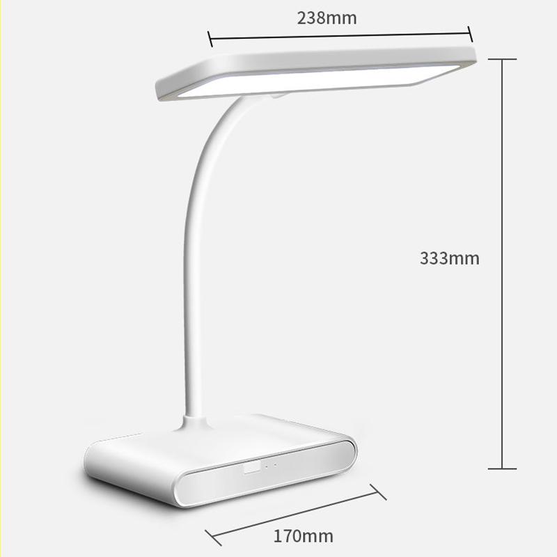 Led Rechargeable Table Lamp Eye Protection Work and Study Dormitory Bedroom Bedside Lamp Eye Protection Plug-in White Simple Table Lamp