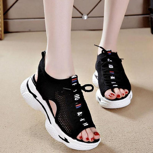 Women's Sports Sandals Summer Breathable and Comfortable Hollow Mesh Shoes All-match Platform Casual Shoes