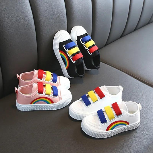 Spring and Autumn Girls' Shoes Boys White Shoes Baby Shoes Rainbow Girls Shoes