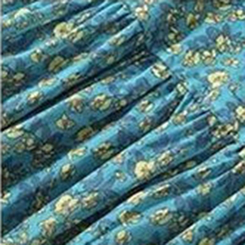 Women's Summer Dress Round Neck Skirt Women's Plus Size Mother Print Mid Length A-Line Skirt