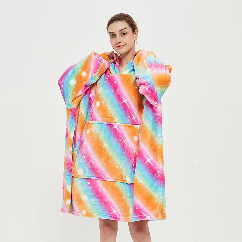 Venustas Wearable Blanket Hoodie Oversized Sherpa Blanket Hoodie Sweatshirt Unisex Cozy Warm Soft Hoodie Blanket for Adults