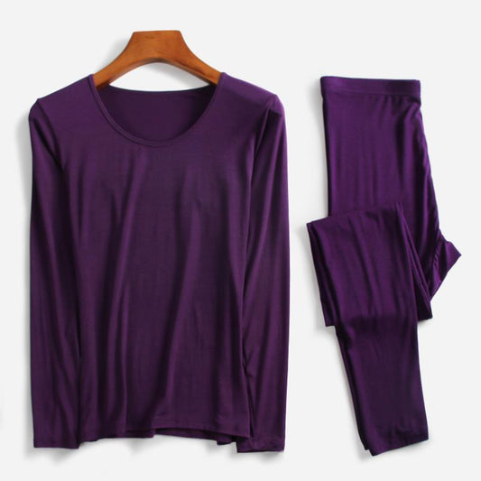 Round Neck Warm Suit Women's Thin Autumn Clothes Long-sleeved Long-sleeved Underwear