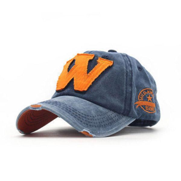 Cotton Letter W Baseball Cap Retro Outdoor Sports Caps Women Bone Gorras Curved Fitted