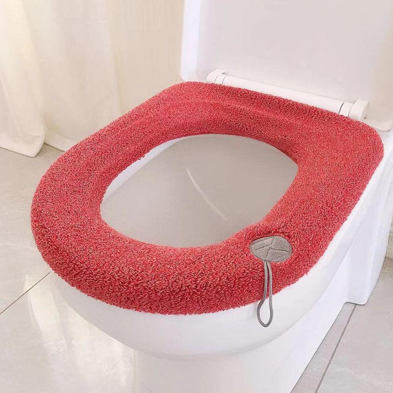 Four Seasons Universal Toilet Seat Cushion with Handle Ring Cushion Thickened Plus Velvet Warm Cushion Household Toilet Seat Cover To Keep Warm