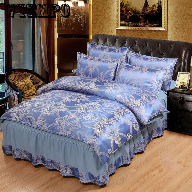 Jacquard Queen/King Size Duvet Cover Set Bedclothes bed sheet jacquard lace Bedding Sets