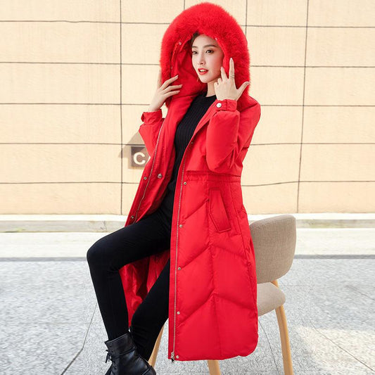 Down Jacket Mid-length Female Winter Korean Version of Real Fox Fur Collar Thick Coat