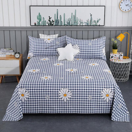 Coarse Sheets One-piece Pure Cotton Three-piece Suit Single Quilt Double Thick Linen Four Seasons General Exquisite Patterns Rural Style